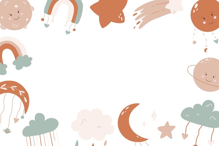 Childrens template with text field for invitations cards banners in boho style