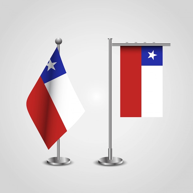 Chile Country Flag on Pole