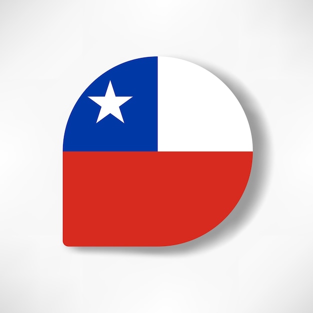 Chile drop flag icon with shadow on white background