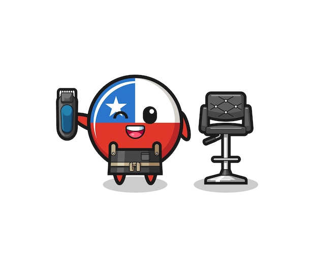 Chile flag barbershop is holding a trimer cute design
