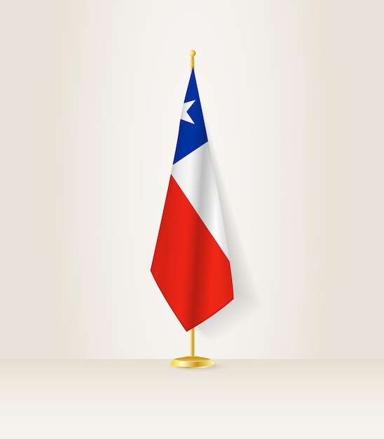 Chile flag on a flag stand