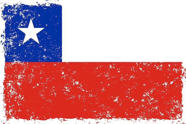 Chile flag grunge distressed style