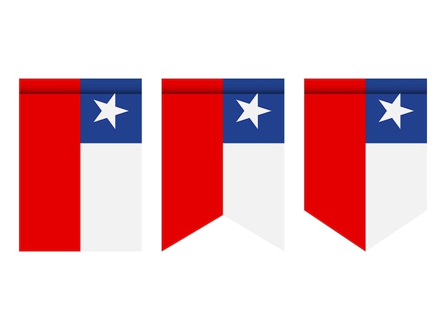 Chile flag or pennant isolated on white background. Pennant flag icon.