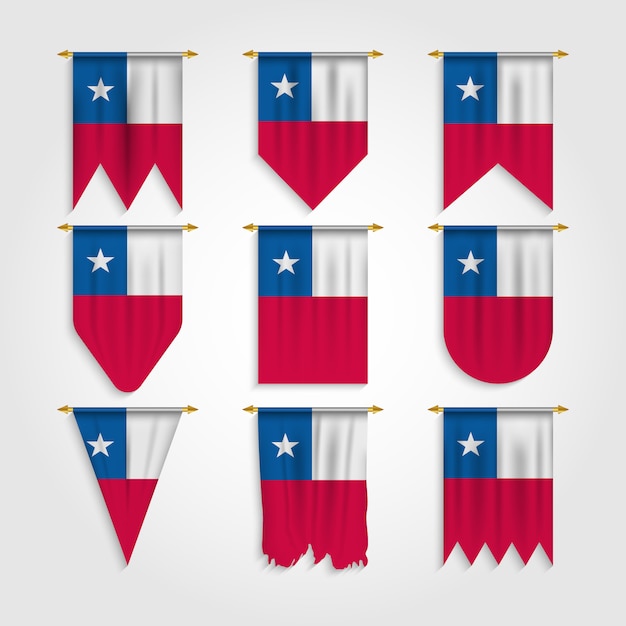 Chile flag in various shape