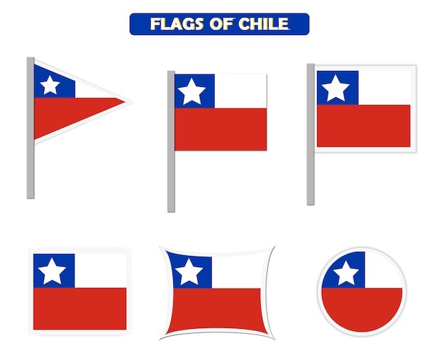 Chile Flags on many objects illustration