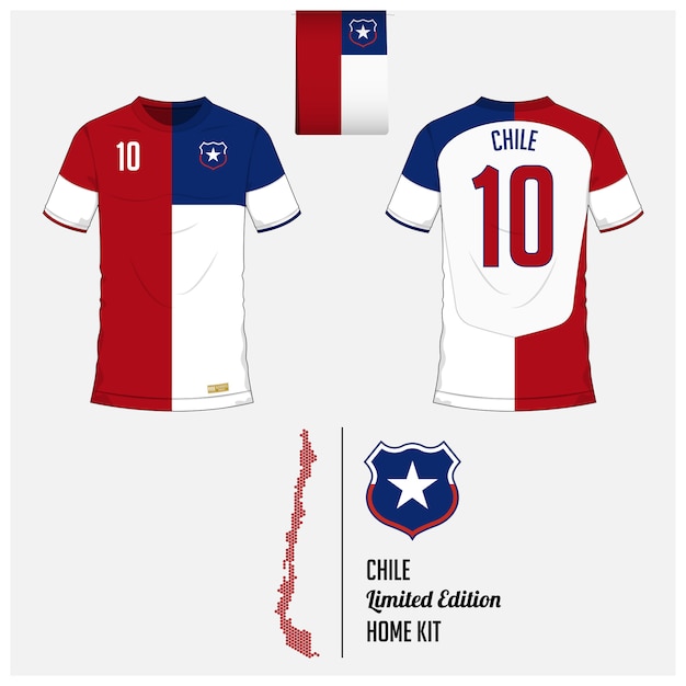 Vector chile soccer jersey or football kit template