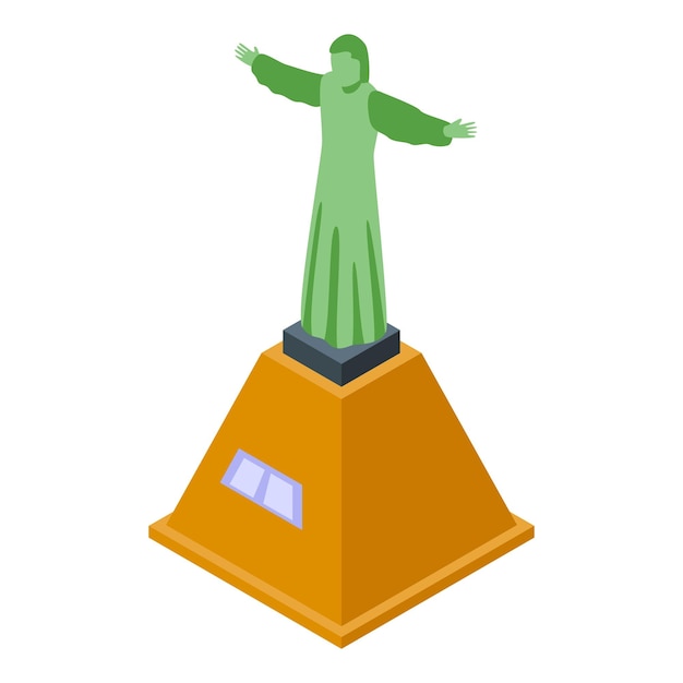 Vector chile statue icon isometric vector travel culture national tourism