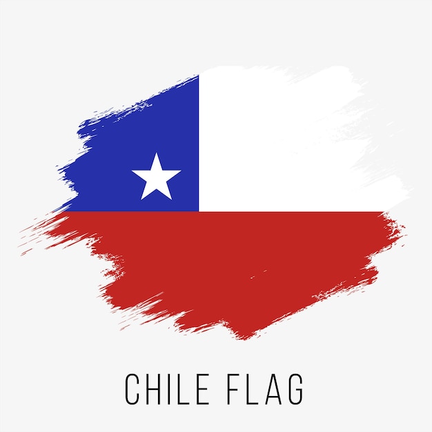 Chile Vector Flag. Chile Flag for Independence Day. Grunge Chile Flag. Chile Flag with Grunge