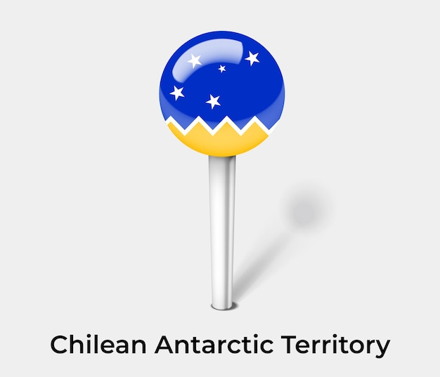 Chileense Antarctische Territorium push pin voor kaart vectorillustratie