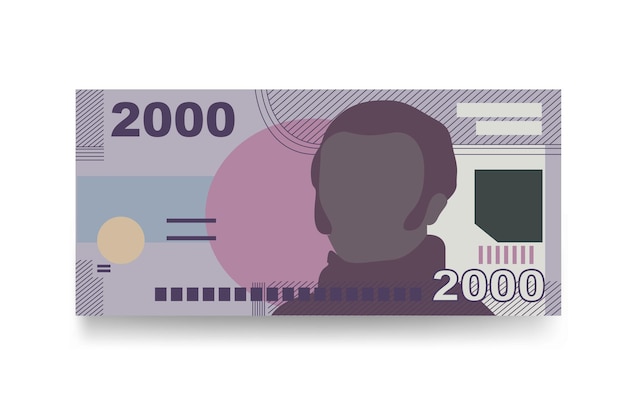 Vector chileense peso vector illustratie chili geld set bundel bankbiljetten papiergeld 2000 clp