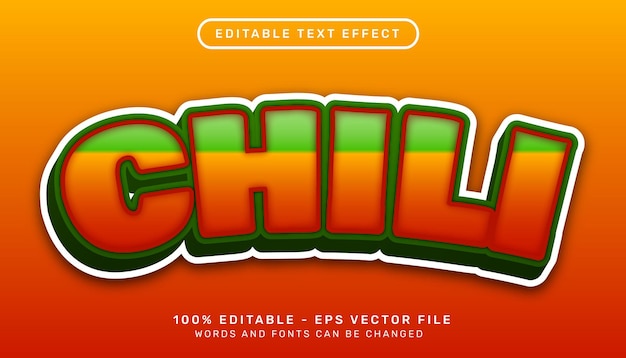 Chili 3d text effect and editable text effect