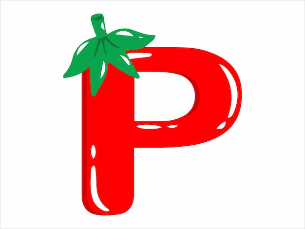 チリアルファベットの文字Pのイラスト