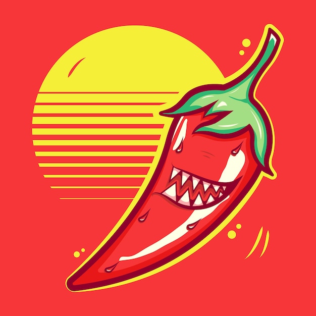 Vector chili art cartoon