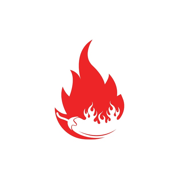 Chili brandend vuur concept logo pictogram vector illustratie ontwerpsjabloon