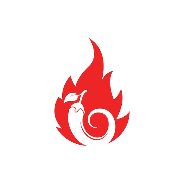 칠리 불타는 화재 개념 로고 아이콘 벡터 일러스트 디자인 서식 파일
