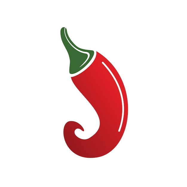 Chili heet en pittig eten vector logo ontwerp inspiratie. Chilipeper vector logo pictogrammalplaatje.