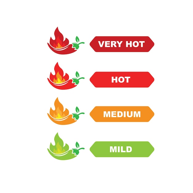 Vector chili hotness level vector icon illustration design template web