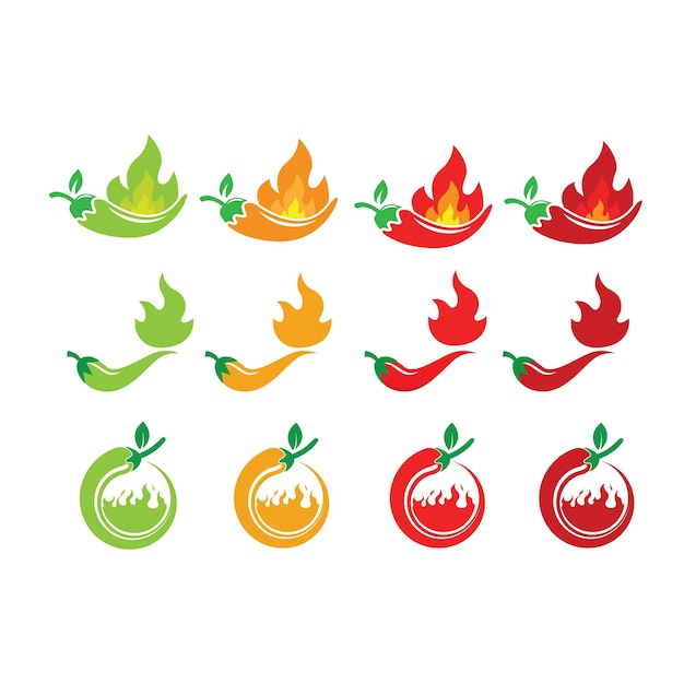 Chili hotness niveau pictogram vector illustratie ontwerp sjabloon web