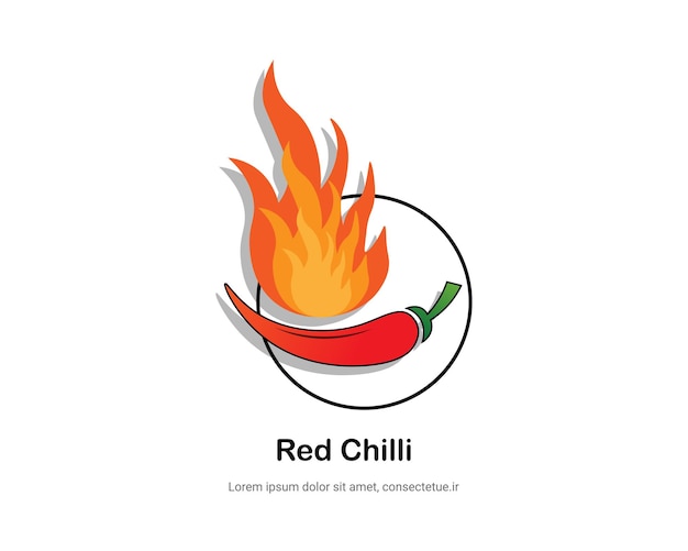 Vettore di design del marchio con logo peperoncino per il design del marchio con logo di cibo piccante caldo