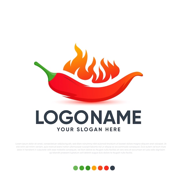 chili logo ontwerp premium vector