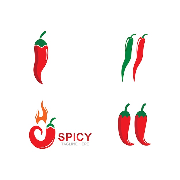 Chili logo template vector icon illustration