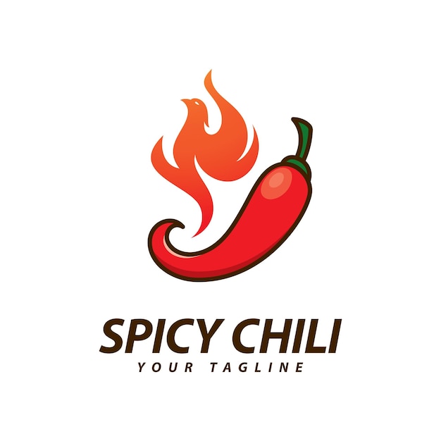 Chili logo vector modello di simbolo di cibo piccante