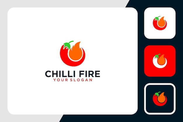 chili met vuur logo-ontwerp