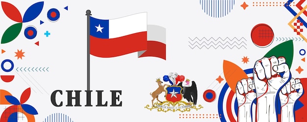 Chili nationale feestdag banner ontwerp vector eps