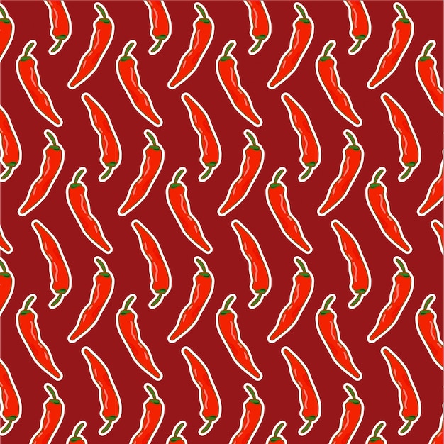 Vector chili pattern on red