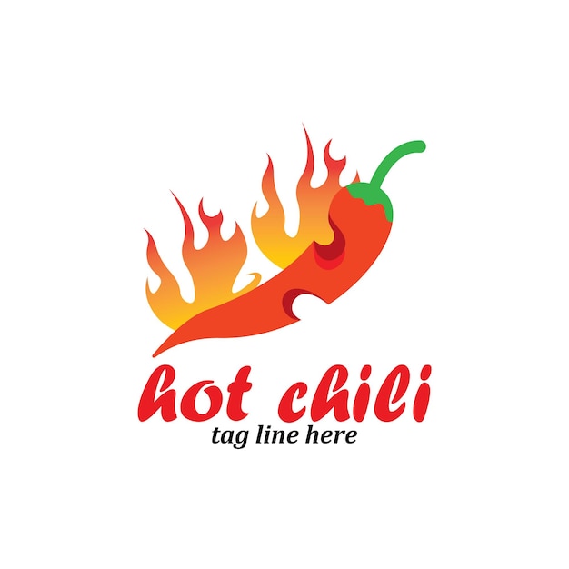 Vector chili peper logo sjabloon pittige groenten voedsel ontwerp vectorillustratie