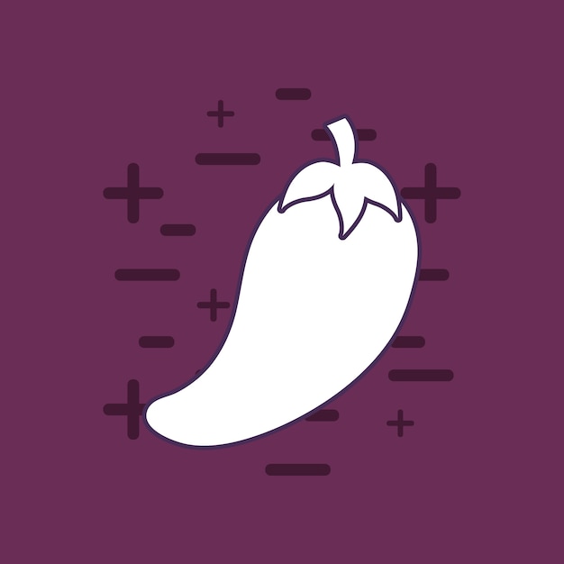 chili peper pictogram over paarse achtergrond, kleurrijke lijn ontwerp, vector illustratie