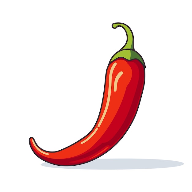 Chili pepper image Cute image of an isolated red chili Vector illustration