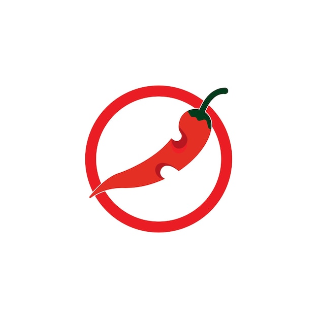 Vector chili pepper logo template spicy vegetables food design vector illustration