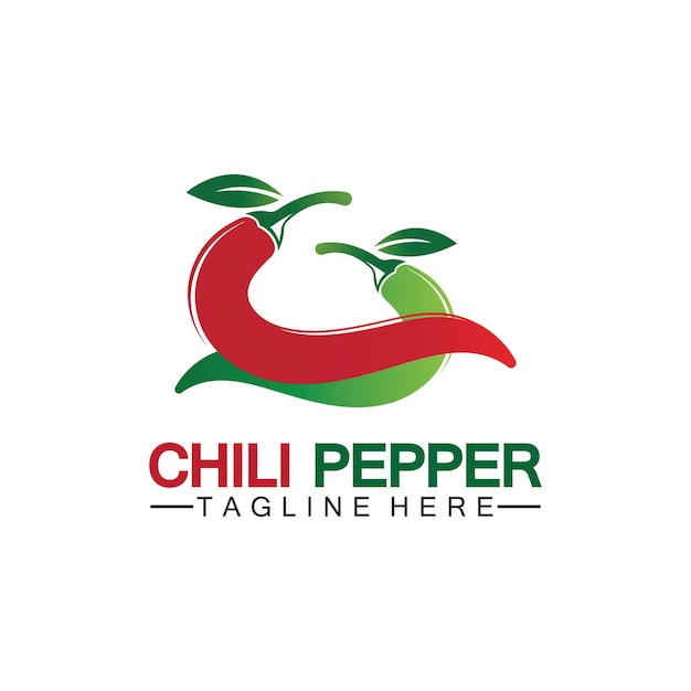 Chili pepper logo vector icon illustration design template