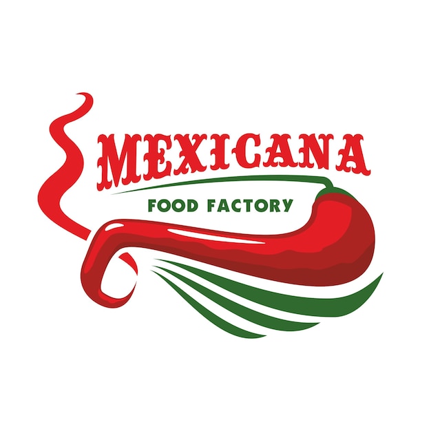 Vector chili pepper for mexican restaurant food icon