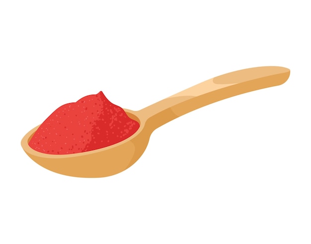 Vector chili pepper powder in spoon icon