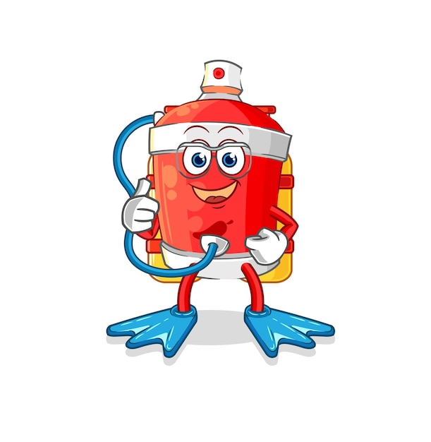 Chili spray diver cartoon cartoon mascot vector