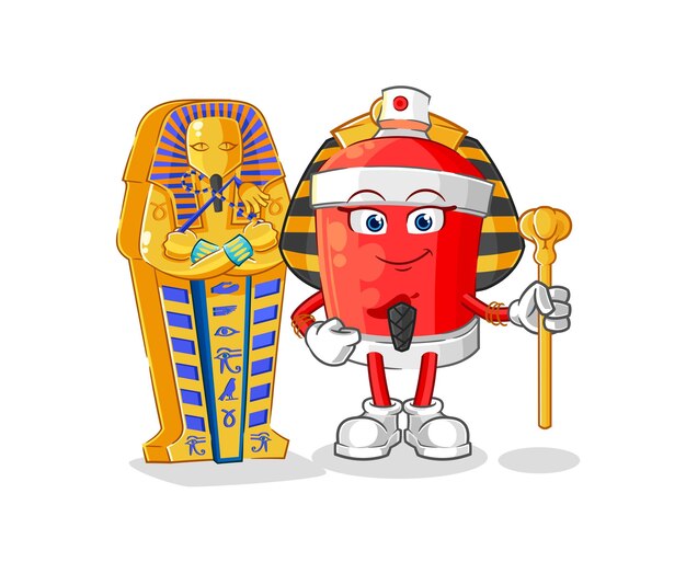 Chili spray oude egypte cartoon cartoon mascotte vector