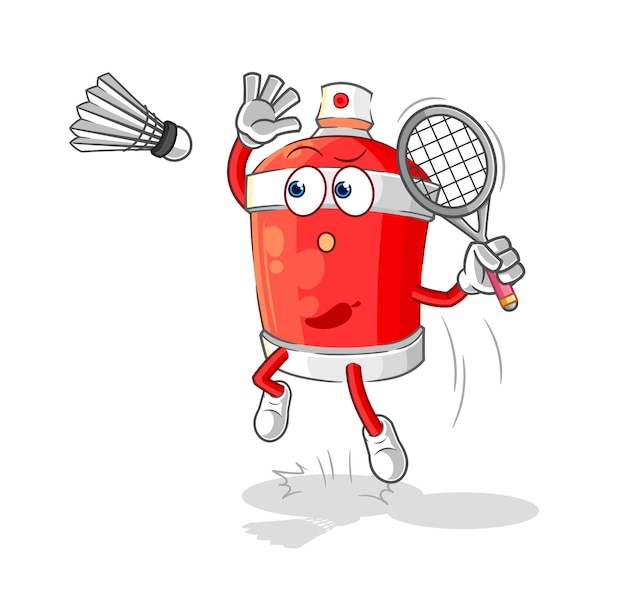 Chili spray smash bij badminton cartoon cartoon mascotte vector