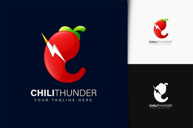 Chili thunder logo design with gradient