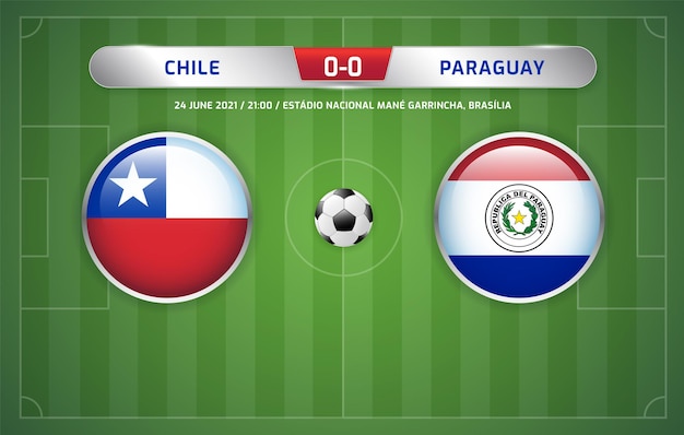 Chili vs Paraguaye scorebord uitzending voetbal Zuid-Amerika toernooi 2021