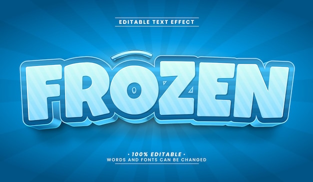Vettore rilassati con questi effetti modificabili di testo congelato trasforma i tuoi disegni con un tocco di ghiaccio