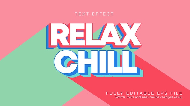 Vector chill and relax logo text effect font type