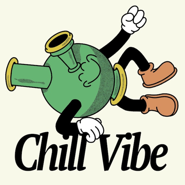 Chill Vibe With Bong Groovy Character design