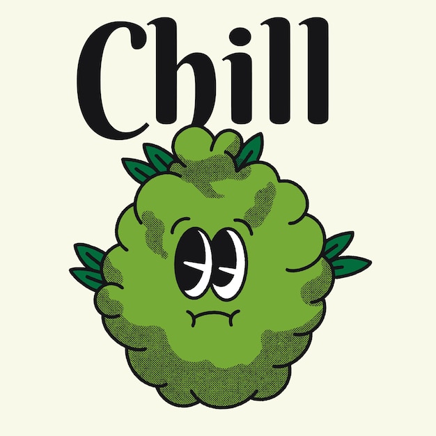 Chill With Weed Groovy Character design