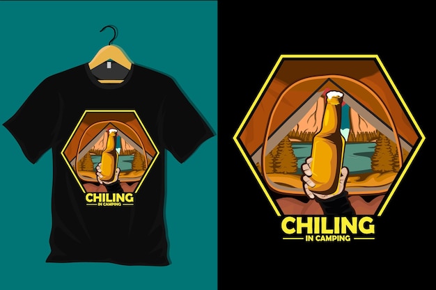 Chillen in Camping Retro Vintage T-shirtontwerp