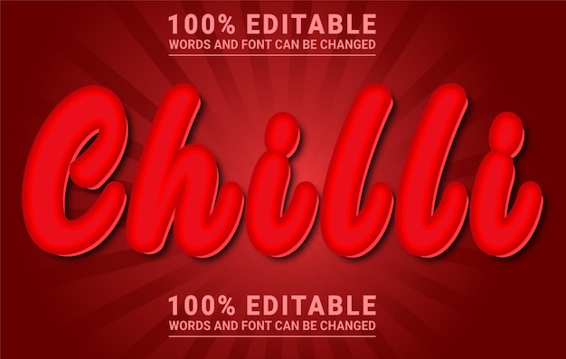 Chilli editable text effect with chilli color