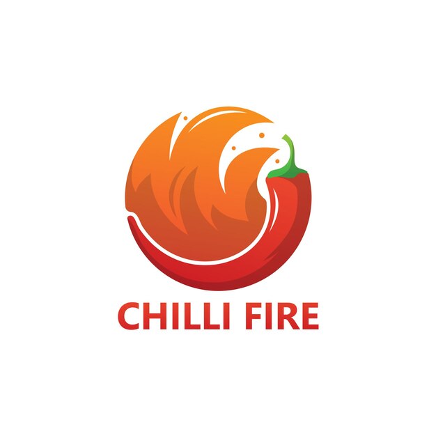 Chili fire logo template design vector