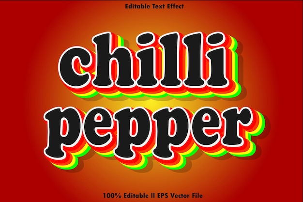 Эффект редактируемого текста Chili Pepper