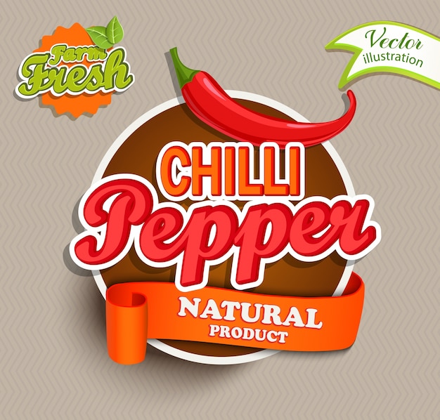 Vector chilli pepper logo.